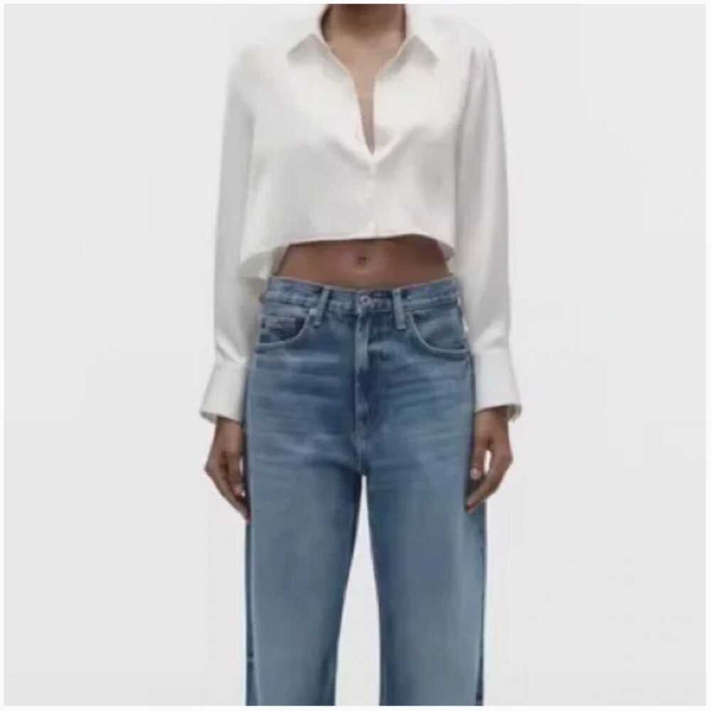 Zara satin effect cape shirt size Xl  Zara Top
